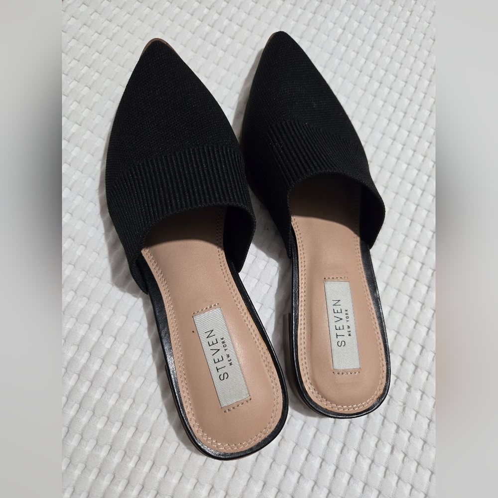 Elegant Black Women's Mules with Brown Sole - Picture 2 of 6